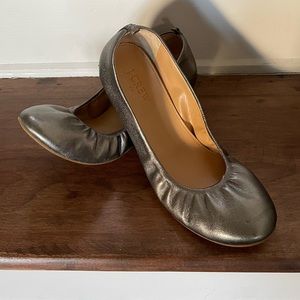 Metallic ballet flats
